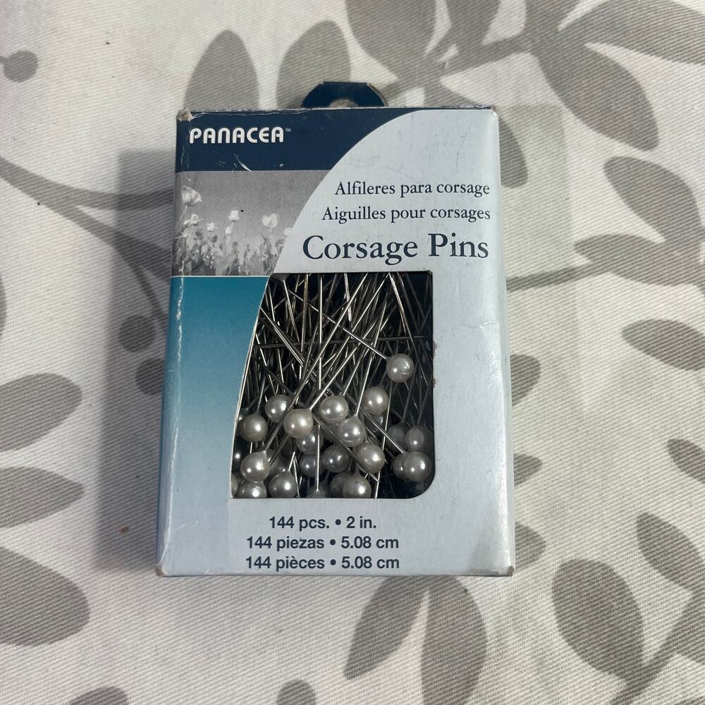 Corsage Pins - VTG Sewing - Panacea - Over 100 count pearl like pins
